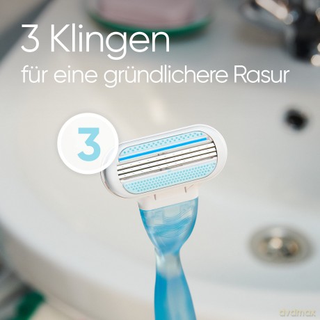 Gillette Venus Smooth Rasierklingen für Rasierer Damen, 12 Ersatzklingen für Damenrasierer mit 3 sich der Körperkontur anpassenden Klingen, umgeben von Schutzkissen