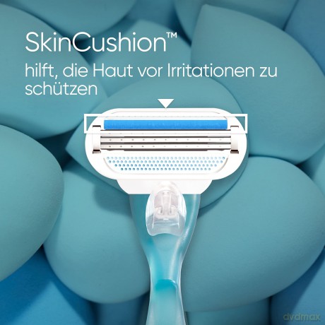 Gillette Venus Smooth Rasierklingen für Rasierer Damen, 12 Ersatzklingen für Damenrasierer mit 3 sich der Körperkontur anpassenden Klingen, umgeben von Schutzkissen