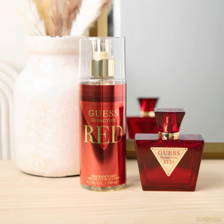 Guess Guess Seductive Red For Women 4 PC Gift Set 2.5oz EDT Spray, 3.4oz Body Lotion, 0.5oz Travel EDT Spray, Pouch