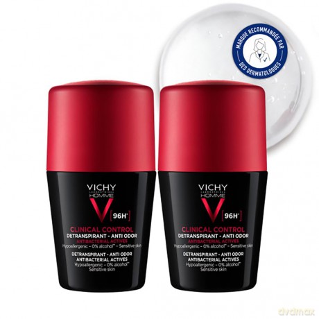 Homme Clinical Control 96h Deodorant Ball Set for Men Detranspirant 2 x 50 ml