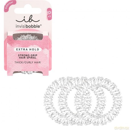 invisibobble Extra Hold Haargummis Mini Crystal Clear I Rutschfeste 3x transparente Haargummis Dickes Haar I das Original, designed im Herzen Münchens