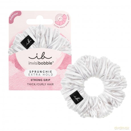 invisibobble Haargummi Extra Care Weiß Scrunchie Pure White, Haargummis starker Halt für Mädchen & Damen, Scrunchies Samt Weiß, designed im Herzen Münchens