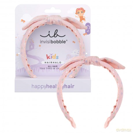 Invisibobble Hairhalo Kids x1 Haarreif für Mädchen, Rosa, mit Schleife - Haarreif für Mädchen, anpassungsfähige Form, für Babys, Mädchen, mit starkem Halt