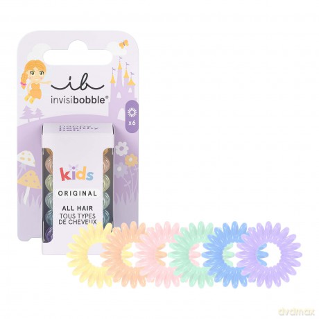 invisibobble Kids Take me to Candyland, Kinder Haargummi Spiral Zopfgummi, Hoher Tragekomfort, Wasserabweisend, Perfekt für Kinder, Bunte Regenbogenfarben, 6 Stück, 1 stück (6er Pack)