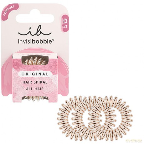 invisibobble Original Haargummis Bronze Me Pretty I 3x Spirale Haargummis bronze für Mädchen und Damen I starker Halt und haarschonend I das Original, designed im Herzen Münchens