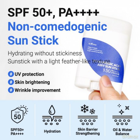 ISNTREE Hyaluronic Acid Airy Sun Stick - Sonnencreme ideal für unterwegs - Sunscreen SPF/LSF 50+
