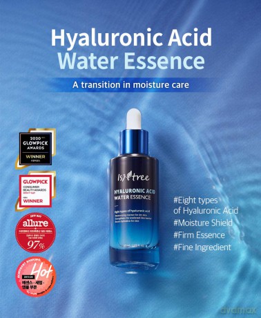 Isntree Hyaluronic Acid Water Essence - Hyaluronsäure Serum mit hochkonzentriertem Hyaluron 50 ml