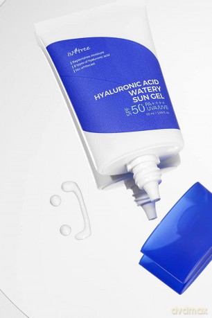 ISNTREE Hyaluronic Acid Watery Sun Gel 50ml - Sonnencreme für Gesicht mit Hyaluron - SPF/LSF 50+ Sunscreen