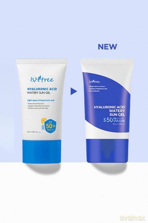 ISNTREE Hyaluronic Acid Watery Sun Gel 50ml - Sonnencreme für Gesicht mit Hyaluron - SPF/LSF 50+ Sunscreen
