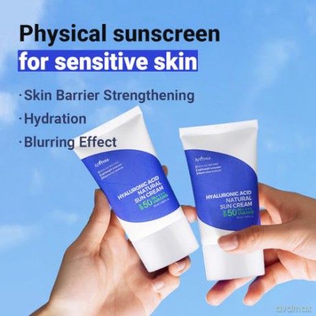 IsNtree Natürliche Sonnencreme mit Hyaluronsäure LSF 50 PA++++ 50 ml, 1,69 fl.oz | Gleicht den Hautton aus | Leichter Sonnenschutz | Spendet Feuchtigkeit