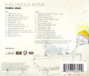 Thelonious Monk: Paris 1969 [CD]+[DVD]