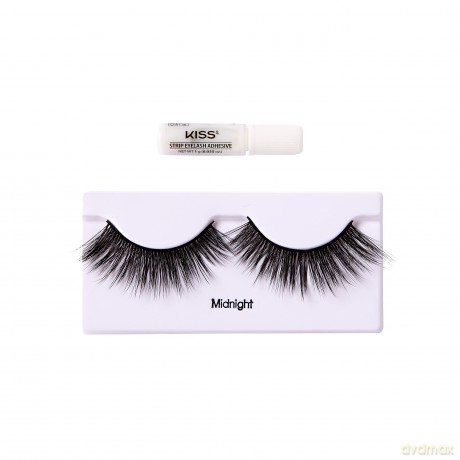 KISS Lash Couture Faux Mink Collection 1 Paar künstliche Wimpern, Mitternacht, ultrafein, konisch, synthetische Fake Lashes inkl. Wimpernkleber