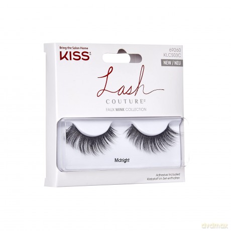 KISS Lash Couture Faux Mink Collection 1 Paar künstliche Wimpern, Mitternacht, ultrafein, konisch, synthetische Fake Lashes inkl. Wimpernkleber