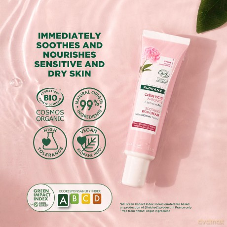 KLORANE Reichhaltige Bio-Pfingstrosencreme, 40 ml