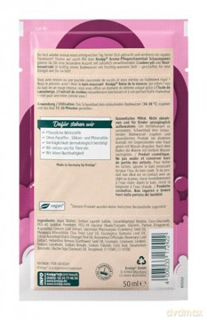 Kneipp Aroma-Pflegeschaumbad Schaumqueen, Badezusatz mit natürlich verwöhnendem Cranberryöl und Rooibosextrakt, sanfte Hautpflege, fruchtig, warmer Duft, 50ml