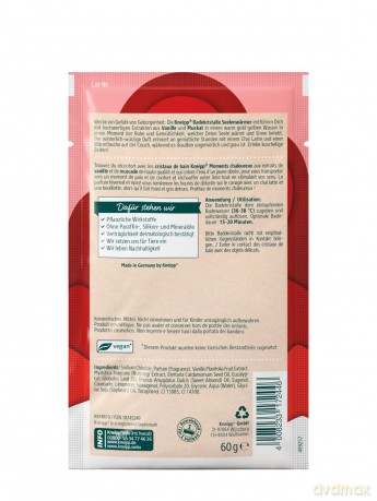 Kneipp Badekristalle Seelenwärmer, Sachet mit naturreinem Tiefensalz und hochwertigen Extrakten aus Vanille und Muskat, einen Moment der Ruhe und Gemütlichkeit, 60g