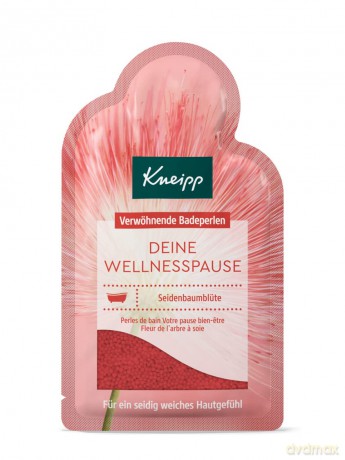 Kneipp Badeperlen Deine Wellnesspause - Badezusatz mit hochwertigem Extrakt der Seidenbaumblüte und reichhaltigem Arganöl für ein seidig weiches Hautgefühl - 60g