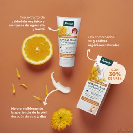 Kneipp Creme rissiger Fersen; repariert und verhindert Risse in den Fersen; regeneriert; beruhigt und erfrischt; natürliche und organische Öle; Harnstoff; Panthenol; Orangengeruch; 50 ml