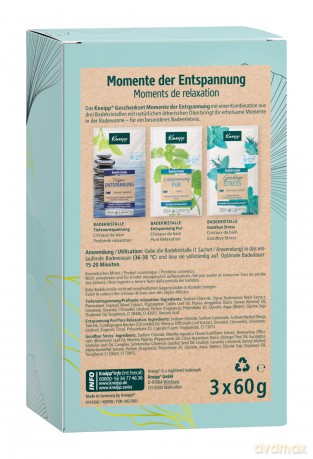 Kneipp Geschenkset Momente der Entspannung - ausgewählte Badekristalle Bestseller (je 1x 60g): Tiefenentspannung, Entspannung Pur und Goodbye Stress - kleine Aufmerksamkeit und ideales Mitbringsel