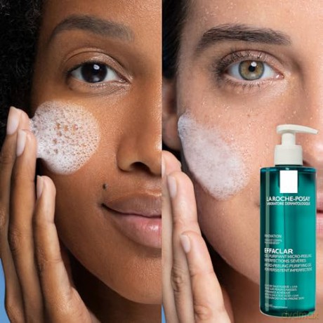 La Roche Posay Mikro-Peeling Reinigungsgel, Für Gesicht und Körper, Für unreine, fettige Haut, Mikro-Peeling, Mit LHA, Salicylsäure, Glycerin und Zink, Effaclar Mikro-Peeling, 400 ml