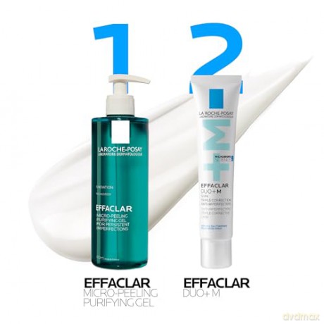La Roche Posay Mikro-Peeling Reinigungsgel, Für Gesicht und Körper, Für unreine, fettige Haut, Mikro-Peeling, Mit LHA, Salicylsäure, Glycerin und Zink, Effaclar Mikro-Peeling, 400 ml