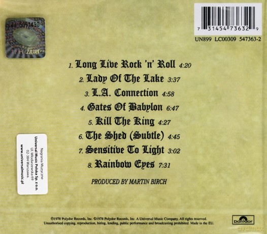 Rainbow: Long Live Rock'n'roll 1976 (Wersja Zremasterowana) [CD]