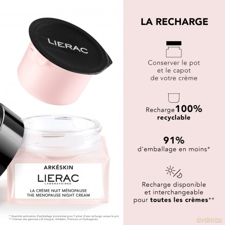 Lierac Arkeskin Nachtcreme, korrigiert sichtbare Zeichen der Menopause auf der Haut, Format 50 ml