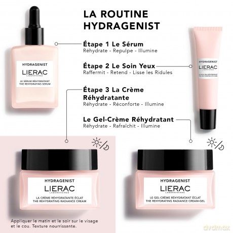 Lierac Hydragenist Die feuchtigkeitsspendende Gesichtscreme zur Aufhellung, für normale bis trockene Haut, 50 ml