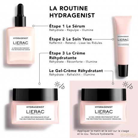 Lierac Hydragenist Nachfüll-Gel-Gesichtscreme zur Aufhellung, feuchtigkeitsspendend, für gemischte bis fettige Haut, Format 50 ml