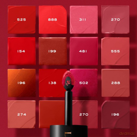 Long-lasting matte lipstick L`Absolu Rouge Drama Ink Semi-Matte Lip Ink 6 ml - Shade: 555 Soif de Vivre
