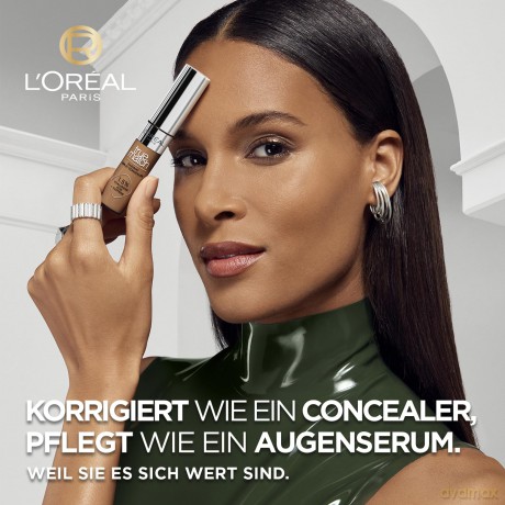 L'Oréal Paris Concealer für ein natürliches Strahlen, Feuchtigkeitsspendend und aufpolsternd, Gesichts Make-Up mit Hyaluronsäure und Koffein, True Match Radiant Serum Concealer 1.5N, 11 ml