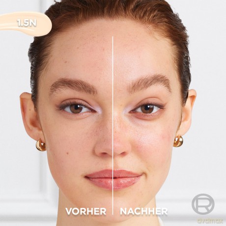 L'Oréal Paris Concealer für ein natürliches Strahlen, Feuchtigkeitsspendend und aufpolsternd, Gesichts Make-Up mit Hyaluronsäure und Koffein, True Match Radiant Serum Concealer 1.5N, 11 ml