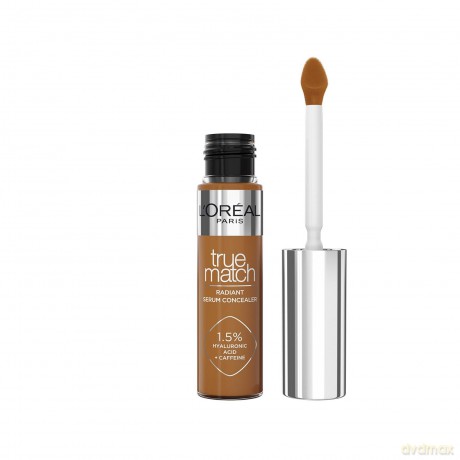 L'Oréal Paris Concealer für ein natürliches Strahlen, Feuchtigkeitsspendend und aufpolsternd, Gesichts Make-Up mit Hyaluronsäure und Koffein, True Match Radiant Serum Concealer 9N, 11 ml