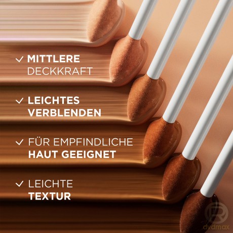 L'Oréal Paris Concealer für ein natürliches Strahlen, Feuchtigkeitsspendend und aufpolsternd, Gesichts Make-Up mit Hyaluronsäure und Koffein, True Match Radiant Serum Concealer 9N, 11 ml