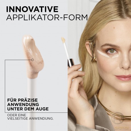 L'Oréal Paris Concealer für ein natürliches Strahlen, Feuchtigkeitsspendend und aufpolsternd, Gesichts Make-Up mit Hyaluronsäure und Koffein, True Match Radiant Serum Concealer 9N, 11 ml