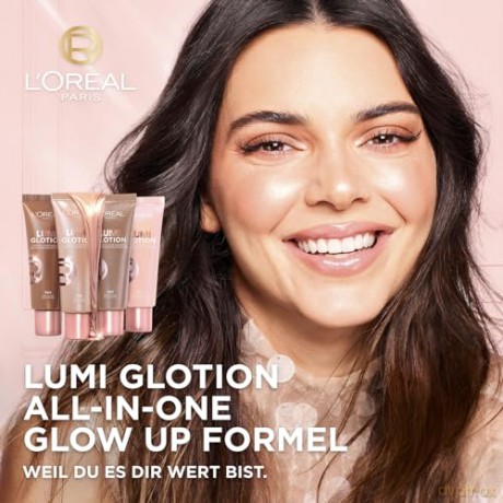 L'Oréal Paris Flüssiger Highlighter für Gesicht und Körper mit Glycerin und Sheabutter, Perfect Match Lumi Glotion, Natural Glow Enhancer, 904 Deep Glow, 40 ml