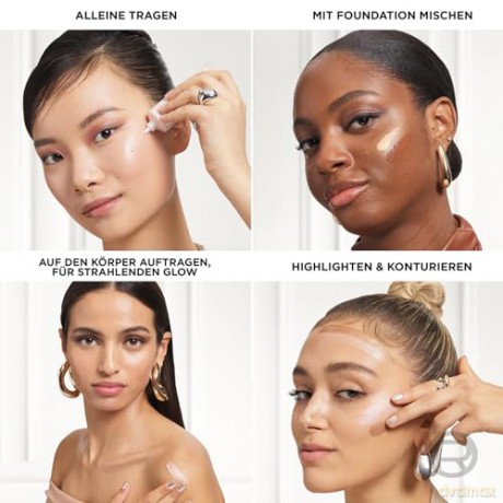 L'Oréal Paris Flüssiger Highlighter für Gesicht und Körper mit Glycerin und Sheabutter, Perfect Match Lumi Glotion, Natural Glow Enhancer, 904 Deep Glow, 40 ml