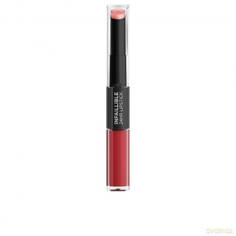 L'Oréal Paris Infaillible 2-Step 501 Timeless Red, Lippenstift für 24 Stunden volle Lippen mit feuchtigkeitsspendendem Lippenpflege-Balsam, 6.0 milliliters