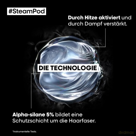 L'Oréal Professionnel SteamPod Glättungskonzentrat für alle Haartypen, Verwendbar mit allen Glätteisen, Schutz vor Hitze bis 230°C und hoher Luftfeuchtigkeit, Anti-Frizz, Schnelleres Styling, 50 ml