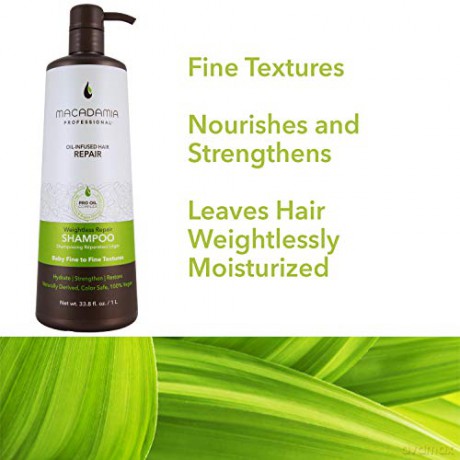 Macadamia Professional Weightless Moisture Shampoo,Avocado,Macadamia, 1er Pack (1 x 1 l)