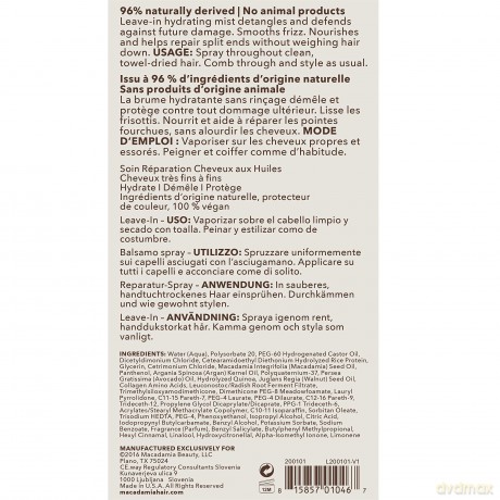 Macadamia Professional Weightless Repair Conditioning Mist, 236 ml Unparfümiert