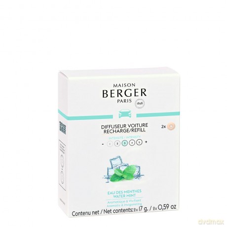 Maison Berger - Nachfüllpack für Auto-Lufterfrischer, Minzwasser
