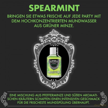 Marvis Spearmint Mundwasser Konzentrat, 120 ml, alkoholfreie Mundspülung fördert einen langanhaltend frischen Atem, gesundes Zahnfleisch und reduziert Zahnbelag
