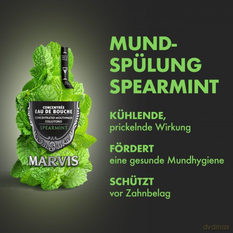 Marvis Spearmint Mundwasser Konzentrat, 120 ml, alkoholfreie Mundspülung fördert einen langanhaltend frischen Atem, gesundes Zahnfleisch und reduziert Zahnbelag