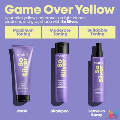 Matrix All-In-One Toning Spray für blondes Haar zur Neutralisation von Gelbstichen, Mit Violett-Pigmenten, So Silver Spray, 200ml