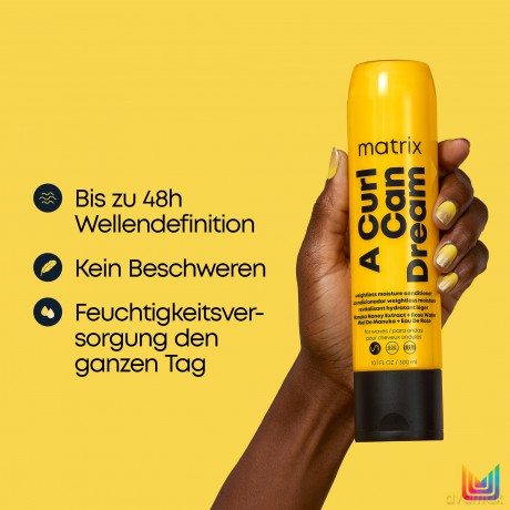 Matrix Feuchtigkeitsspendender Conditioner, Für definierte Wellen, Mit Manuka-Honig Extrakt und Rosenwasser, A Curl Can Dream Wave Conditioner, 1 x 300 ml