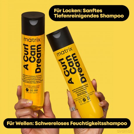 Matrix Feuchtigkeitsspendendes Haarshampoo, Für definierte Wellen, Mit Manuka-Honig Extrakt und Rosenwasser, A Curl Can Dream Wave Shampoo, 1 x 300 ml