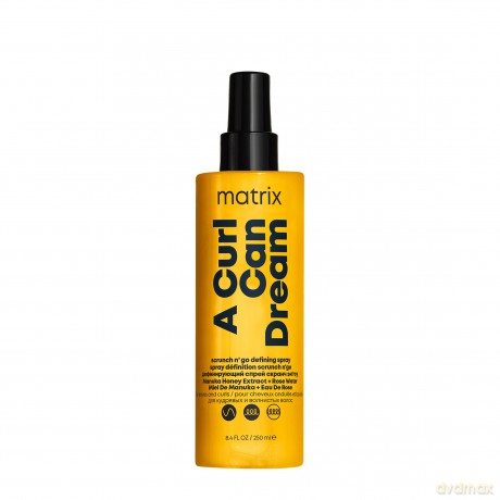 Matrix Leave-In Spray, Für definierte Wellen, Mit Manuka-Honig Extrakt und Rosenwasser, Hitzeschutz und Anti-Frizz Wirkung, A Curl Can Dream Wave Scrunch N' Go Spray, 1 x 250 ml