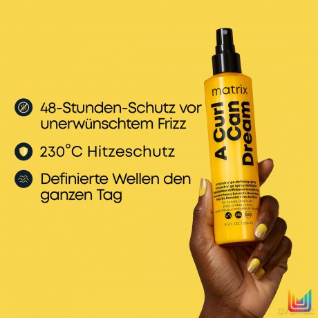 Matrix Leave-In Spray, Für definierte Wellen, Mit Manuka-Honig Extrakt und Rosenwasser, Hitzeschutz und Anti-Frizz Wirkung, A Curl Can Dream Wave Scrunch N' Go Spray, 1 x 250 ml