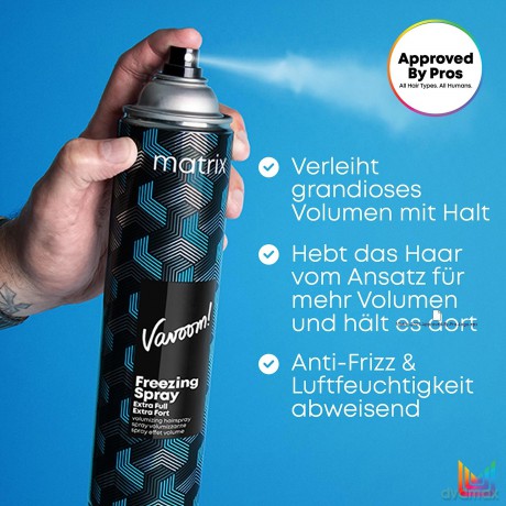 Matrix Volumengebendes Haarspray, Fester Halt, Schnell trocknend, Für alle Haartypen, Vavoom Extra Full Freezing Spray, 1 x 500 ml